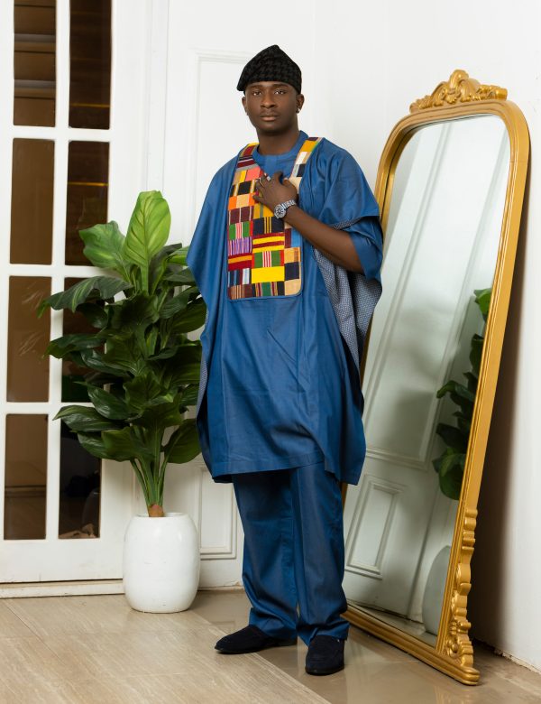 Patch Work Denim Agbada